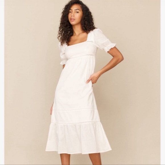 Reformation Dresses Reformation Bekkah Babydoll Dress In Cream